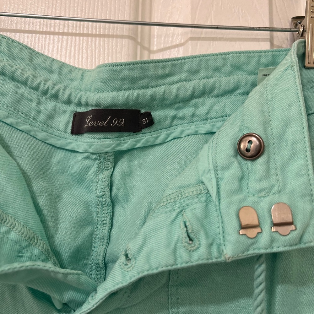 Level 99 - Teal Women's linen pants - Picture 4 of 11